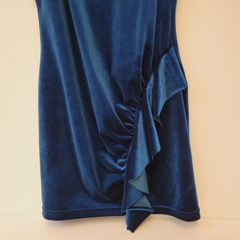 American Threads Velour Blue Mini Dress - Picture 8 of 10